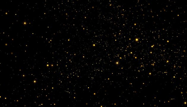 Golden sparkles on black background