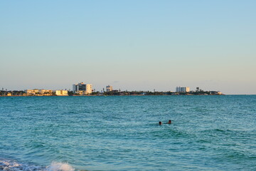Sarasota, Florida USA - Sep 15, 2025: the sarasota beach sun set landscape