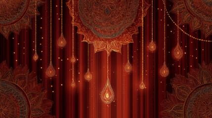 Download luxury indian wedding stage backdrop design with traditional ornaments decor