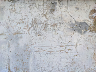 A cracked, weathered wall, featuring a textured surface with fine lines and peeling paint. The grunge aesthetic is characterized by a blend of white, gray, and earthy tones, suggesting age.