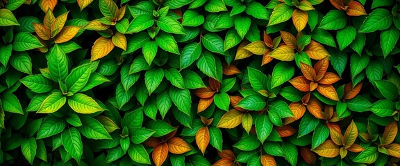 Lush vibrant green leaves forming a natural background,  vibrant,  eco