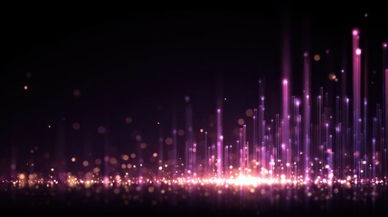 Vibrant Abstract Background with Vertical Lines and Glowing Bokeh Effect in Shades of Pink and Purple