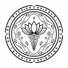 Obraz premium Thick Line Health Decor Never-before-seen decorative Wellness element. A scalable, high-quality vector with clean minimalist style for striking commercial use.