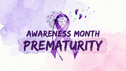Watercolor wind ribbons and dandelions represent the concepts of premature birth awareness month, life hope, and caring for premature infants, suitable for public welfare promotion scenarios.
