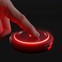 hand holding red switch