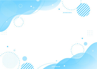 幾何学 ウェーブ グラフィック フレーム 背景素材 青