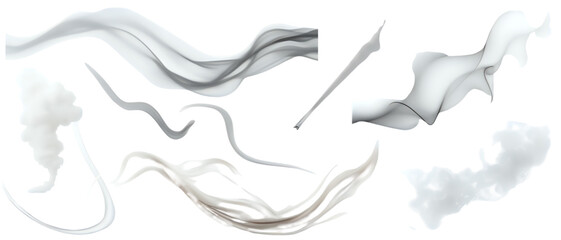 Abstract arrangement of smoke like wisps and flowing shapes