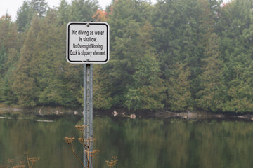 No Diving as Water is Shallow.
No Overnight Mooring.
Dock is slippery when wet.