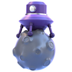 Space Capsule 3D Icon — Futuristic Spacecraft Symbol, Astronaut Exploration Module, Cosmic Relic, Sci-Fi Artifact, and Galactic Discovery Icon for Games, Apps, and Creative Design Projects