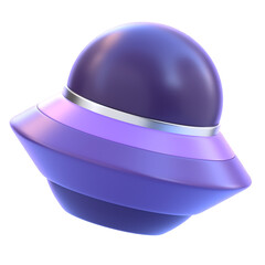 UFO 3D Icon &mdash; Space Alien Spaceship, Futuristic Sci-Fi Flying Saucer, Cosmic Extraterrestrial Relic, Galactic Mystery Artifact, and Astronomy Symbol for Games, Apps, and Creative Design Projects