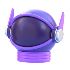 Astronaut Helmet 3D Icon &mdash; Space Exploration Gear, Futuristic Space Suit Helmet, Cosmic Protection Relic, Sci-Fi Artifact, and Galactic Symbol for Games, Apps, and Creative Design Projects