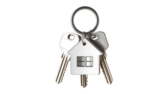 Keys with house keychain