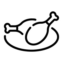 chicken line icon