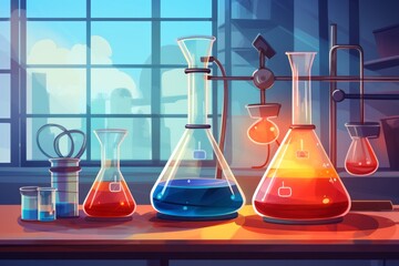 Chemical test tube. Laboratory glassware or beaker equipment
