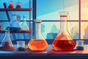 Chemical test tube. Laboratory glassware or beaker equipment
