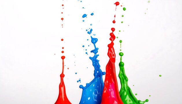 Colorful paint splashes on white