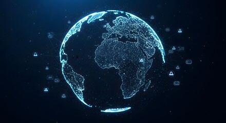 Global Network and Data Connection Concept