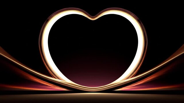 Elegant metallic heart shape against dark backdrop for various uses