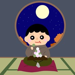 秋の夜長におやつ（月見だんご）