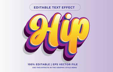 Hip 3D editable text effect aesthetic template
