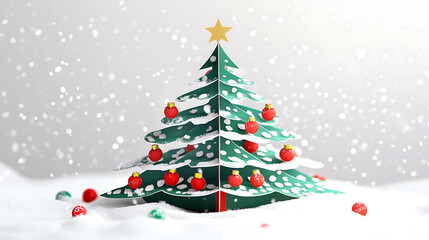 Obraz premium christmas tree in snow