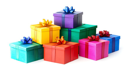 colorful gift boxes isolated