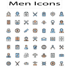 Fototapeta premium men Icons