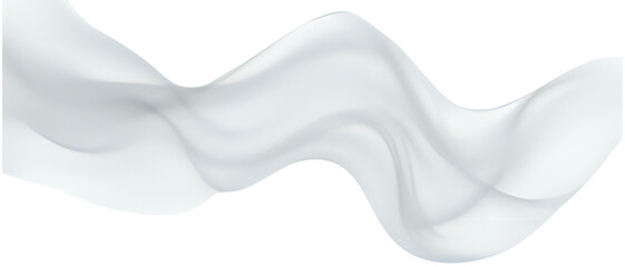 Abstract white wave flowing smoothly across the image space