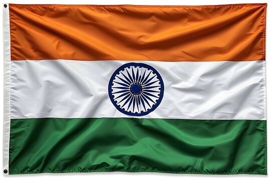 Vibrant Indian flag waving proudly, symbolizing national pride and rich heritage, perfect for patriotic displays and cultural events