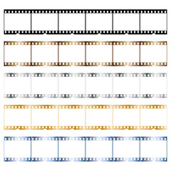 Long 35mm filmstrip. Border with empty frames. Movie