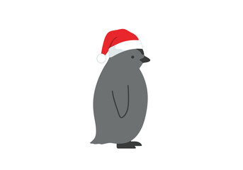 Festive Penguin with Santa Hat A Christmas Celebration.
