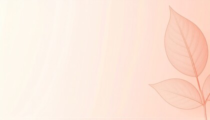 Minimal Botanical Line Art on Warm Pastel Gradient Background