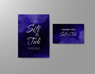 Wedding invitation with abstract watercolor background