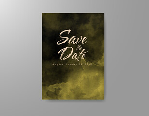 Wedding invitation with abstract watercolor background