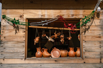 Puesto de productos de la Sierra Norte de Oaxaca