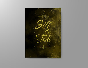 Wedding invitation with abstract watercolor background