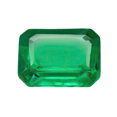 Large emerald-cut emerald, vibrant green