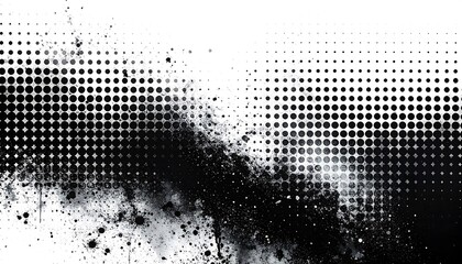 Abstract Halftone Black and White Texture.