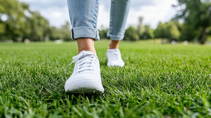 Walking barefoot on grass can enhance grounding experiences and promote relaxation