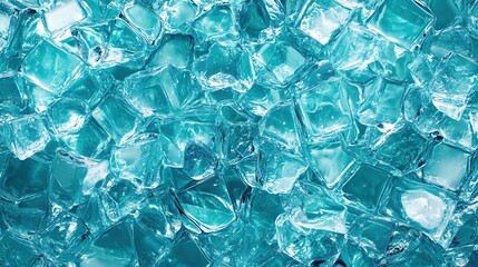 Blue Transparent Ice Cube Texture Map: Refreshing Glossy Effect for Beverage Ads, 3D Modeling and Summer Theme Designs
