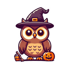 halloween owl illustration design