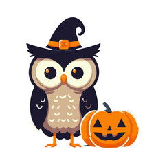 halloween owl illustration design
