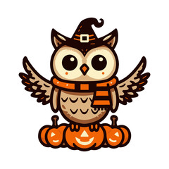 halloween owl illustration design