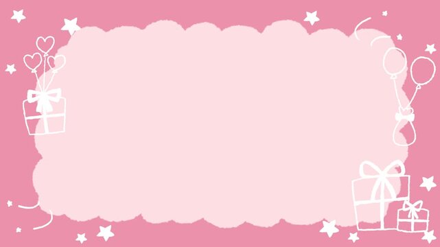 パステルカラーのかわいいフレーム手書き素材