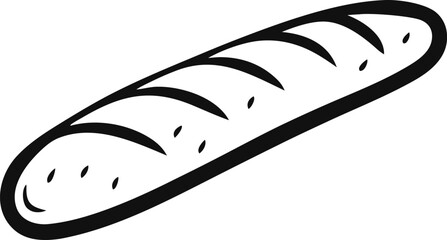 French Baguette Loaf Hand Drawn