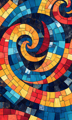 Tile or carpet pattern background with decorative, symmetrical elements. Ideal for wallpaper, textiles, or digital design projects.