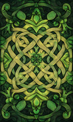Tile or carpet pattern background with decorative, symmetrical elements. Ideal for wallpaper, textiles, or digital design projects.