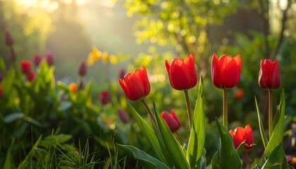 Fototapeta premium Beautiful Spring Tulips in Bloom.