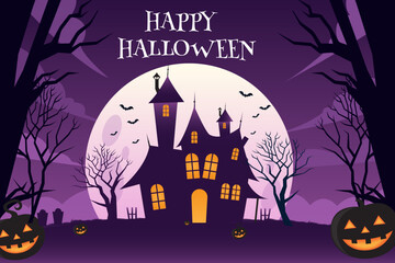 Happy Halloween celebration vector illustration background