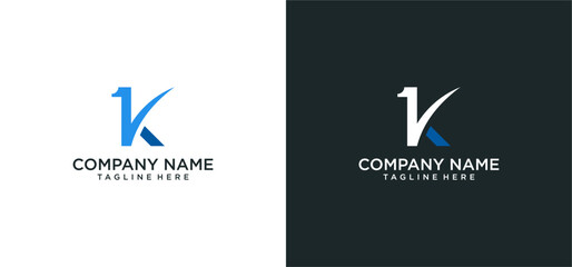 1k,  letter icon logo vector template